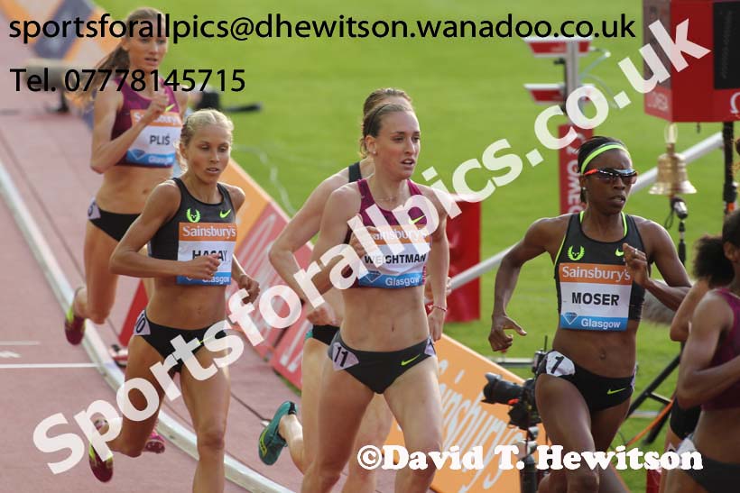 Laura Weightman 1500 metres at the Glasgow Diamond League. Photo: David T. Hewitson/Sports for All Pics